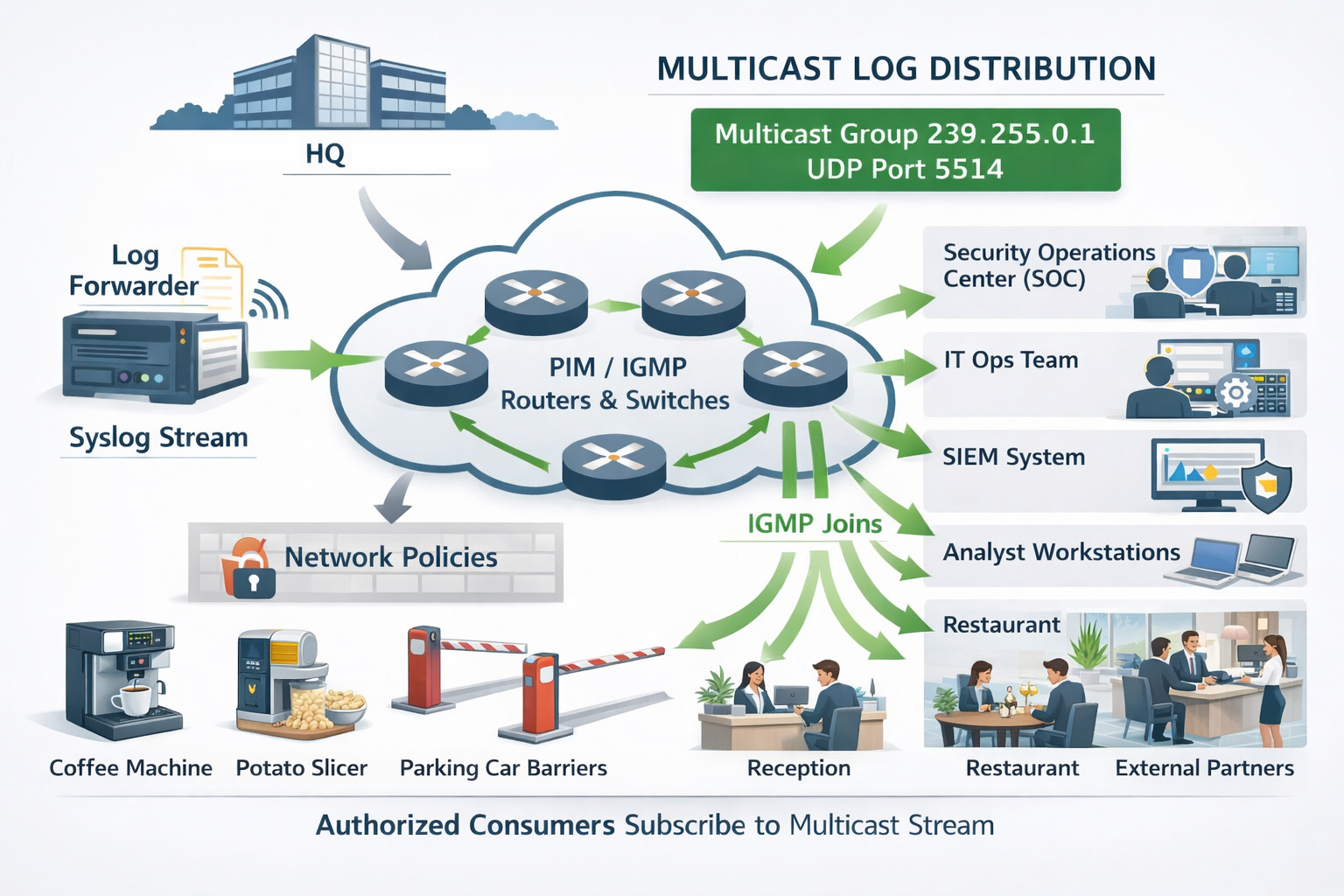 Multicast Log Distribution Architecture Diagram